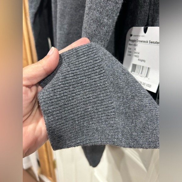 Obermeyer Men's XL Reggie Crewneck Sweater Knightly Grey Blue NWT Merino Wool - Picture 6 of 11